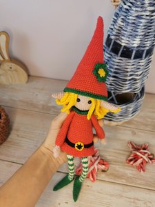 Natale elfo uncinetto modello grazioso cotone 100% fatto a mano morbido Amigurumi giocattoli all'uncinetto - Product Image 4