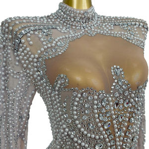 Elegante diamante perlas boda invitado cena vestido borla banquete fiesta ceñido al cuerpo vestido mujeres corto cóctel graduación vestidos de noche - Product Image 5