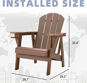 Chaises de fosse à feu (traditionnelles, en teck), chaise à coussin d'air, en HDPE, toutes saisons - Product Image 2
