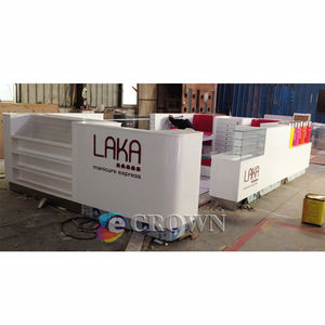 Modern Shop Interior Nail <strong>Beauty</strong> Counter Manicure Kiosk Design Case <strong>Nailer</strong> OEM - Product Image 4