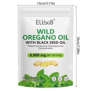 ELBBUB 120 hitungan minyak <span class=keywords><strong>Oregano</strong></span> liar kapsul Softgel suplemen makanan non-gmo minyak pendukung kekebalan tubuh dari <span class=keywords><strong>Oregano</strong></span> dengan minyak biji hitam - Product Image 6