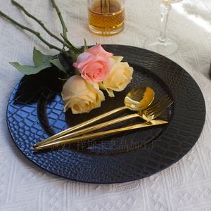 Mamba piring makan malam bening 330mm plastik biji-bijian hitam untuk piring pengisi daya <span class=keywords><strong>PC</strong></span> piring makan malam bening untuk dekorasi rumah pernikahan & dekorasi pesta - Product Image 2