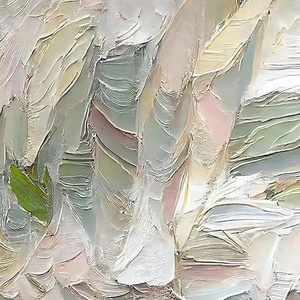 Peinture abstraite texturée rose et verte, nature morte acrylique peinte à la main, art mural sur toile, texture 3D, minimaliste, vente en gros - Product Image 6
