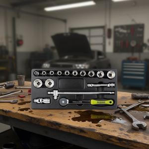 Fasano <b>Socket</b> Set 10 Pc Metric With Ratchet And <b>Extension</b> Bar For Auto Repair - Product Image 3