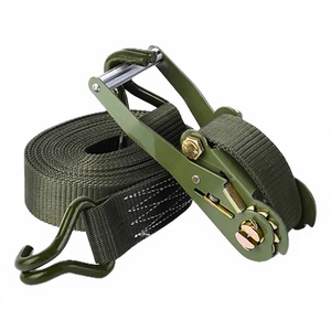 Sangle à cliquet en polyester économique 38 mm 2T 10M pour fixation de cargaison, robuste, avec crochets double-J, vente en gros, personnalisable, rétractable pour camion - Product Image 2