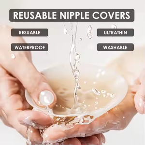 Niidor Nipple Covers Stickers, Soutiens-<span class=keywords><strong>gorge</strong></span> adhésifs réutilisables en silicone pour mamelons pour femmes Pétales de poitrine avec étui de voyage - Product Image 2