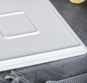 Square White <b>Ceramic</b> Dinner <b>Plates</b> Custom Logo For Upscale Restaurants Luxury Hotels Gourmet Food Plating Bulk Custom Service - Product Image 6