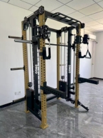 Máquina Smith Multifunción DINUO, Equipo de Gimnasio en Casa, Sistema Integrado de Poleas, Rack para Sentadillas y Levantamiento de Pesas