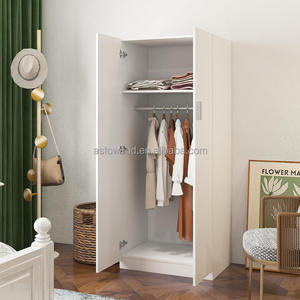 Garde-robe 2 portes pour enfants, avec étagères réglables/amovibles et tige suspendue - Product Image 1