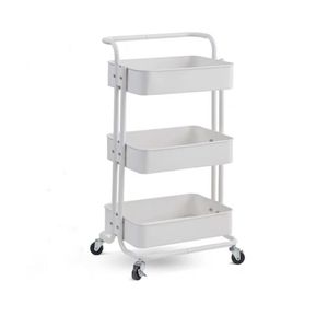 Chariot de rangement multi-niveaux à 3 étages avec roulettes pour cuisine, chambre de bébé, organisation, étagère mobile - Product Image 4