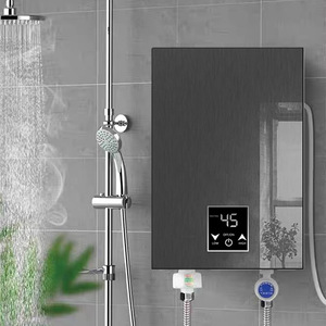 Chauffe-eau électrique mural instantané à affichage numérique pour le commerce extérieur, 5500W, usage domestique pour la douche, avec eau à fréquence - Product Image 3