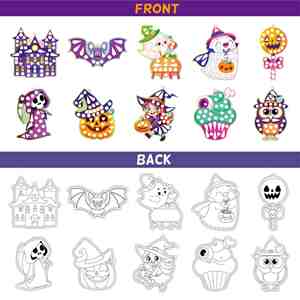 Juguetes de Viaje Hechos a Mano para Niños, Juego Creativo, Espejo Brillante para Colorear, 10 Sets de Pegatinas de Mosaico para Halloween - Product Image 4