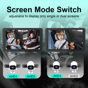 Caméra de voiture pour bébé 720P claire pour siège arrière, double canal, moniteur de voiture pour bébé 7 pouces avec 2 caméras de vision nocturne IR - Product Image 4