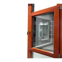 Ventanas Abatibles y Giratorias HUACAI de Madera de Roble Rojo Norteamericano con Aluminio, Resistencia al Viento Nivel 8, Triple Acristalamiento Insonorizado
