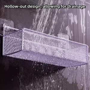 Wall-Mounted Punch-Free Shampoo Shelf for Bathroom & Kitchen - Square Iron Organizer for Drain Water <b>Bottles</b> and <b>Storage</b> <b>Rack</b> - Product Image 4