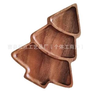 Wooden <b>Christmas</b> <b>Tree</b> Tray Solid Wood With Compartments Multi Functional For Living Room Decorative Trays - Product Image 5