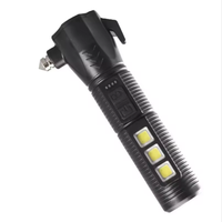 Marteau de sécurité d'urgence portable rechargeable pour voiture avec lampe torche LED, brise-vitre, outil d'évacuation d'urgence