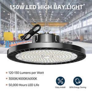 โคมไฟ LED อุตสาหกรรมขนาด300W 200W 100W สำหรับใช้ในโรงจอดรถโคมไฟเชิงพาณิชย์แบบยูเอฟโอ100-277V สำหรับโกดังสนามกีฬาโรงจอดรถการประชุมเชิงปฏิบัติการ - Product Image 2