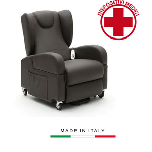 Poltrona Elevabile Genny a 2 Motori in Ecopelle Nera per Attrezzature di Riabilitazione - Product Image 1