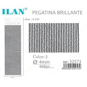 Adesivi con Strass Ilan 4mm Neri, 468 Pezzi su Grande Cartoncino - Product Image 3