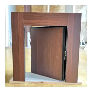 2024 Newest design PVC foil laminated WPC invisible hidden doors with Aluminum frame and WPC door cover