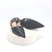Chaussures habillées pour femmes de haute qualité, sandales d'été, mules cloutées, pantoufles à talon pointu pour femmes