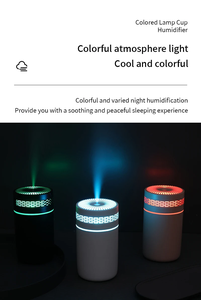 Haute qualité 250ML LED veilleuses colorées humidificateur de tasse électrique meilleure vente pour voiture maison hôtel utilisation en plastique - Product Image 4