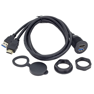 Autoradio Vidéo USB 3.0 HDTV Ports HD-<span class=keywords><strong>MI</strong></span> Câble d'extension Tableau de bord Encastré Stéréo Lecteur DVD Microphone Moniteur MP3 - Product Image 3