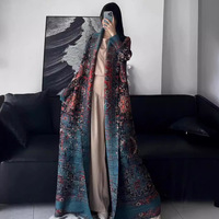 Robe arabe Three Little Houses, automne 2026, manteau long à manches longues haut de gamme, cape avec imprimé modeste, mode commerce extérieur