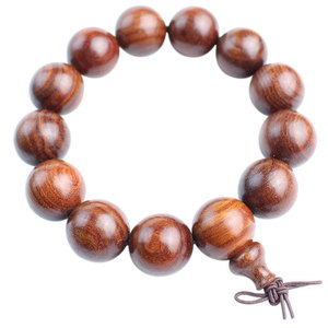 HONGTM Brazilian <b>Red</b> Sandalwood <b>Bracelet</b> 12mm Round Beads Single Strand Ethnic Style Wooden Jewelry for Men Women - Product Image 5