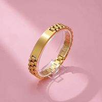 Bracelet simple en acier inoxydable pour homme, peut être gravé