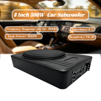Subwoofer de voiture actif mono 120W RMS 8 pouces en aluminium fin à bobine simple, à installer sous le siège, apparence personnalisée, vente en gros directe usine