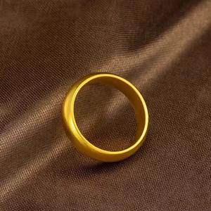 Vendita calda anelli d'oro semplici cerchi per uomini e donne simulavano ghiaccio rotto di sabbia vietnamita-per feste e coppie - Product Image 3