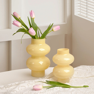 Behanmei Glass Vase Pastoral Design High Sense Home Living Room Flower Arrangement Porch <strong>Table</strong> Decoration Ornaments Hydroponic - Product Image 2
