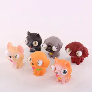 Novelty Vinyl Pop Out Eyes Anti Stress Squeeze Toys Rubber Fidget Toys Stress Relief Dogs Cats Squishy Toys