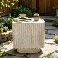 Table basse MGO moderne, table d'appoint en travertin pour salon et projets hôteliers, multifonctionnelle