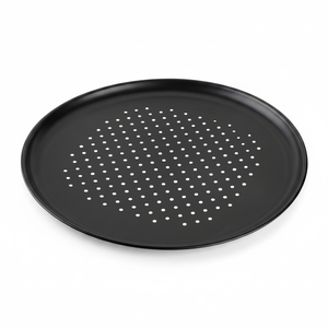 Molde de Pizza perforado de línea metálica negra de grado comercial Material PP cuadrado de Ø 36 cm que incluye soporte de pala para restaurantes - Product Image 2