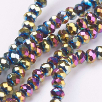 Perles de cristal en verre facetté rondes 4/6/8MM Perles d'espacement en vrac pour la fabrication de bijoux et bracelets DIY