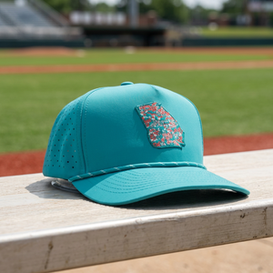 Gorra de Béisbol Deportiva Color Verde Azulado con Parche Bordado Floral, 5 Paneles, Ajustable, Malla de Sarga, para Adultos, Uso Casual en Primavera y Verano - Product Image 3