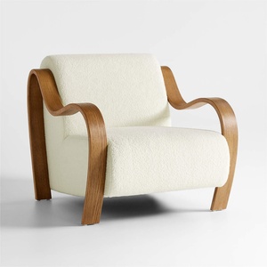 Sassanid OEM Vintage Contemporary Design Living Room Comforting Seating White Boucle Bisou Accent <strong>Chair</strong>