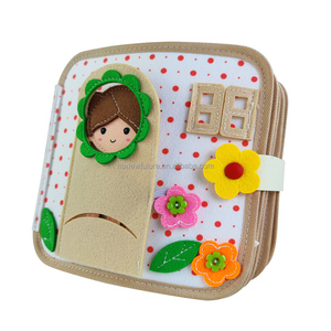 Libro de actividades Montessori para niños pequeños, libro ocupado, libro silencioso de fieltro con 10 páginas para el aprendizaje preescolar, juguetes educativos para el tiempo de barriga - Product Image 2