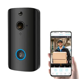 OEM визуальный домофон Черный дверной звонок с Wi-Fi камерой с датчиком движения PIR