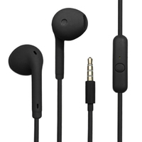 Harga Grosir Earphone 3.5mm Aksesoris Stereo Earbud Headphone In-ear dengan Mikrofon Earphone Kabel Dasar