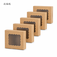 Boîte Cadeau Carrée Pliable en Carton Brun de Haute Qualité Personnalisée avec Fermeture Magnétique et Fenêtre Festonnée pour Fêtes