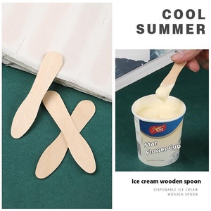 Cuchara de helado de madera desechable de un solo uso, 120 unidades/bolsa, <span class=keywords><strong>para</strong></span> paletas heladas, golosinas congeladas, prueba de leche agria, cubiertos de uso diario - Product Image 3