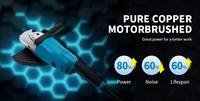 Meuleuse d'angle industrielle filaire à moteur à balais 8500 tr/min avec interrupteur à glissière pour découpe et polissage, outil de meulage électrique portatif