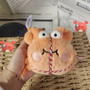 Llaveros de Peluche de Cangrejo <span class=keywords><strong>Peludo</strong></span> de Dibujos Animados Creativos, Colgantes Suaves y Adorables de Cangrejo Marisco, Muñecos de Peluche, Regalo para Niños, Venta al por Mayor - Product Image 3