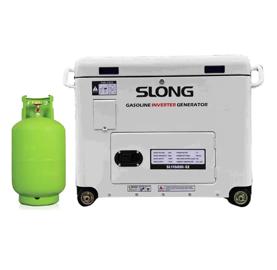 SLONG Silent LPG inverter set generator bekerja dengan inverter surya