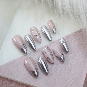 Fait à la main haut de gamme Jolie <span class=keywords><strong>Julie</strong></span> acrylique motif géométrique longue durée européen américain Nail Art patchs <span class=keywords><strong>ongles</strong></span> artificiels - Product Image 4