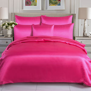 Prezzo di fabbrica diretto biancheria da letto in raso di seta di lusso 6 pezzi set copripiumino in seta di gelso lenzuola con angoli - Product Image 5